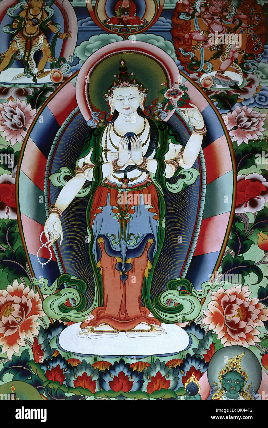 Murale buddista, Regno del Bhutan Foto Stock