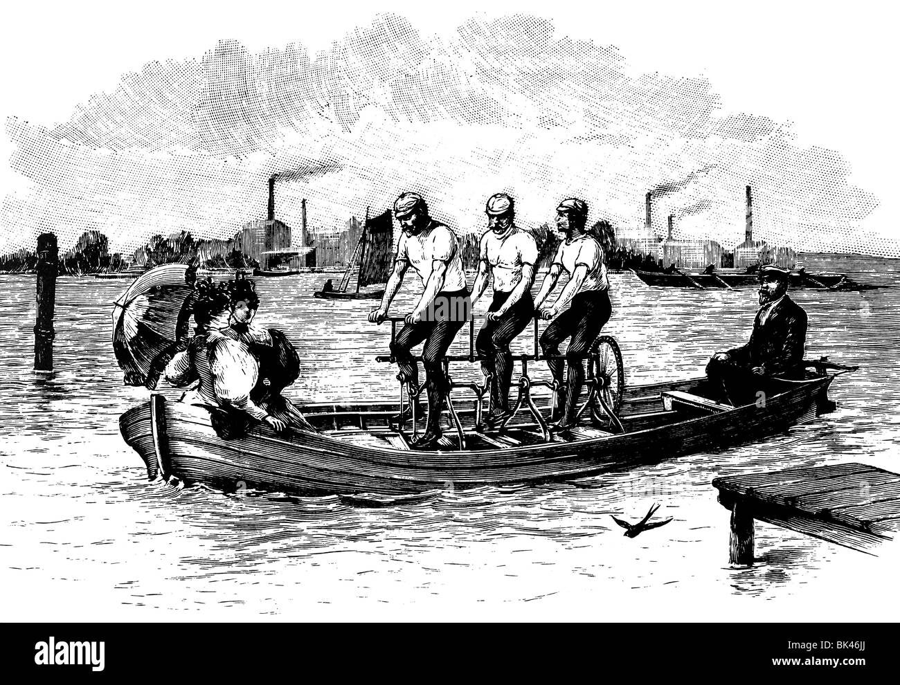 Najork s piedi imbarcazione a motore, 1895 Foto Stock