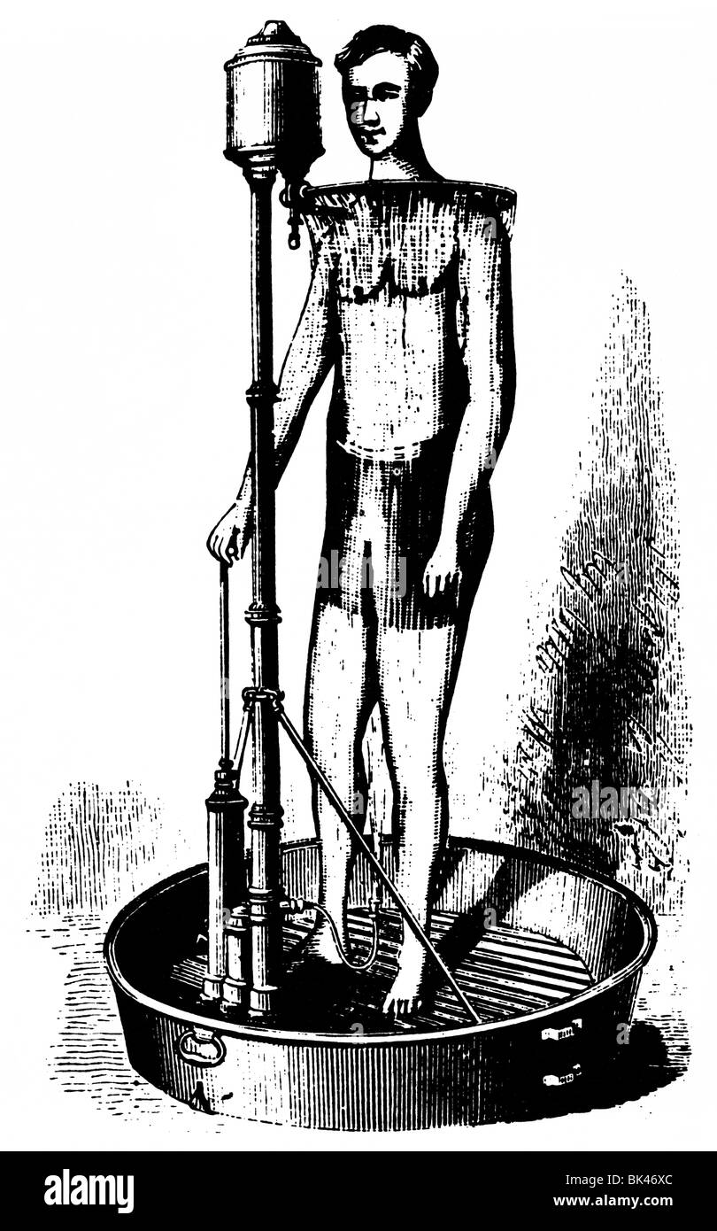 Portatile maneggevole doccia-vasca, 1878 Foto Stock