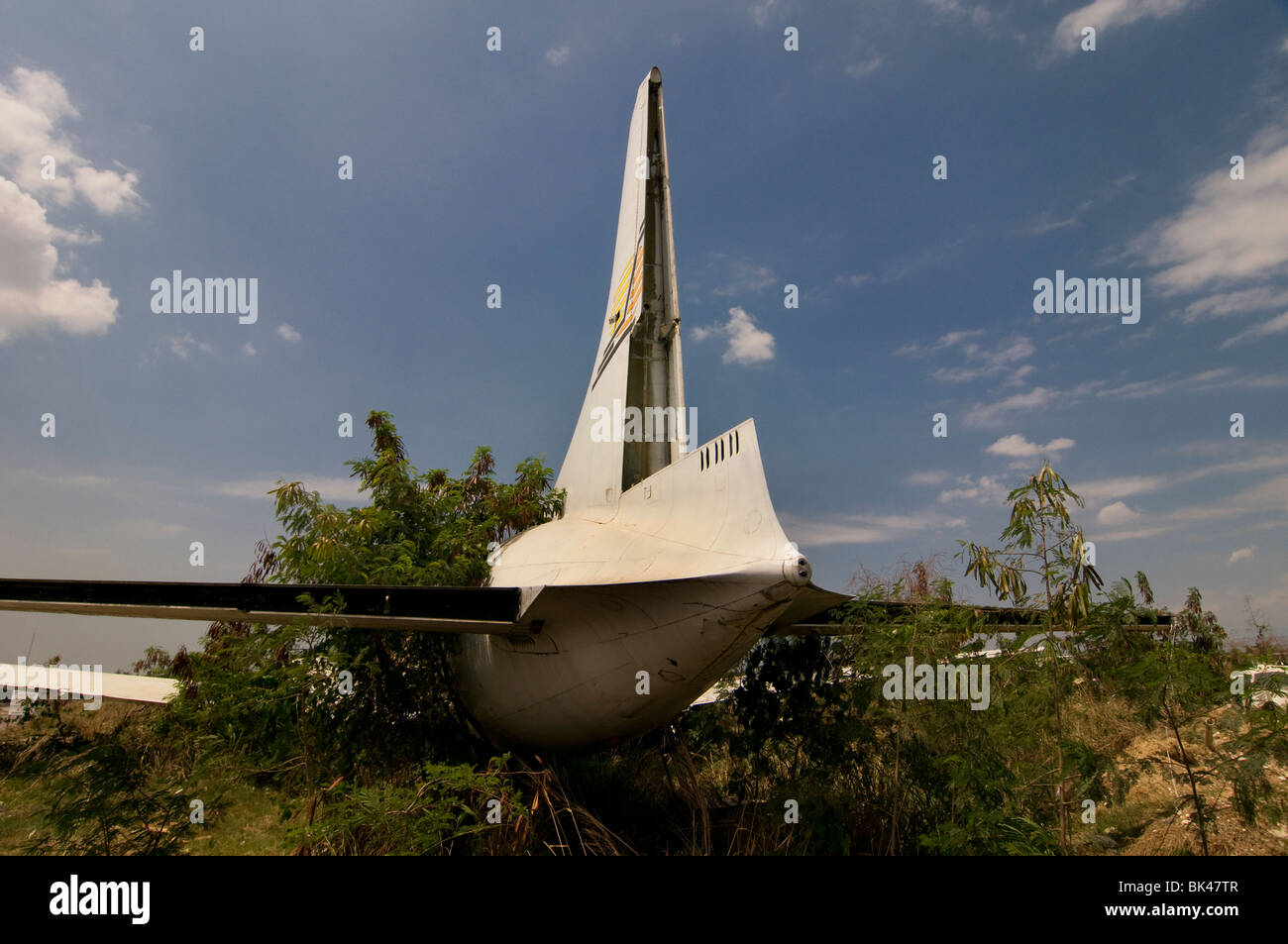 Un aereo crash relitto in Haiti Foto Stock