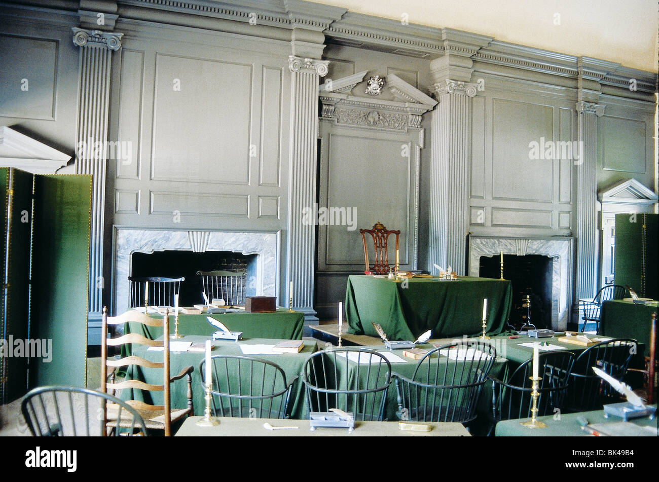 Sito storico nazionale dell'Independence Hall che mostra la Sala dell'Assemblea coloniale di Philadelphia, Pennsylvania Foto Stock