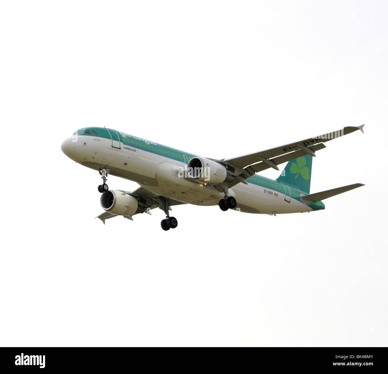 Aerlingus aereo passeggeri Airbus A320 di atterraggio, Gran Bretagna, 2010 Foto Stock