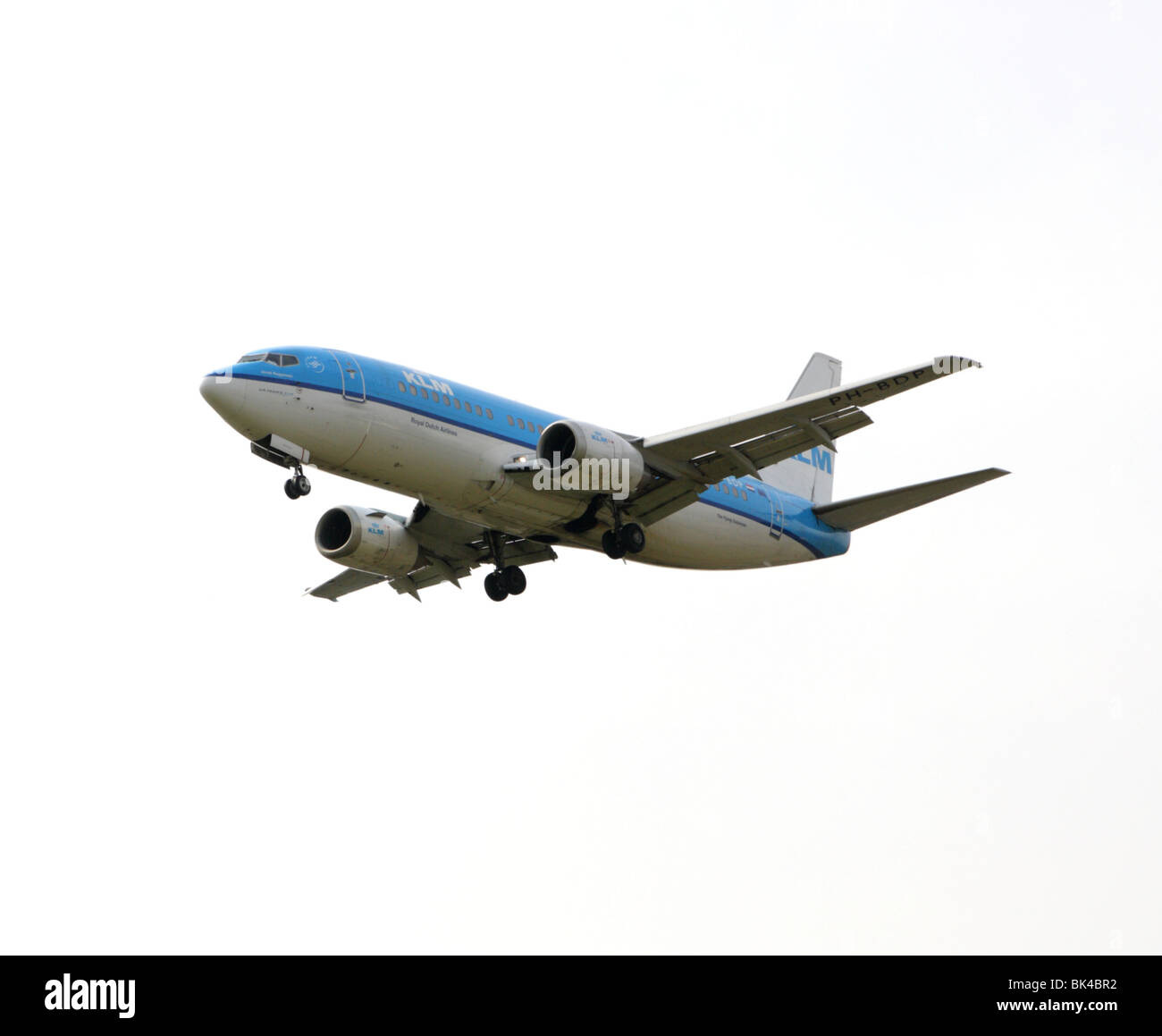 Royal Dutch Airlines Boeing 737 passeggeri atterraggio aereo, Gran Bretagna, 2010 Foto Stock