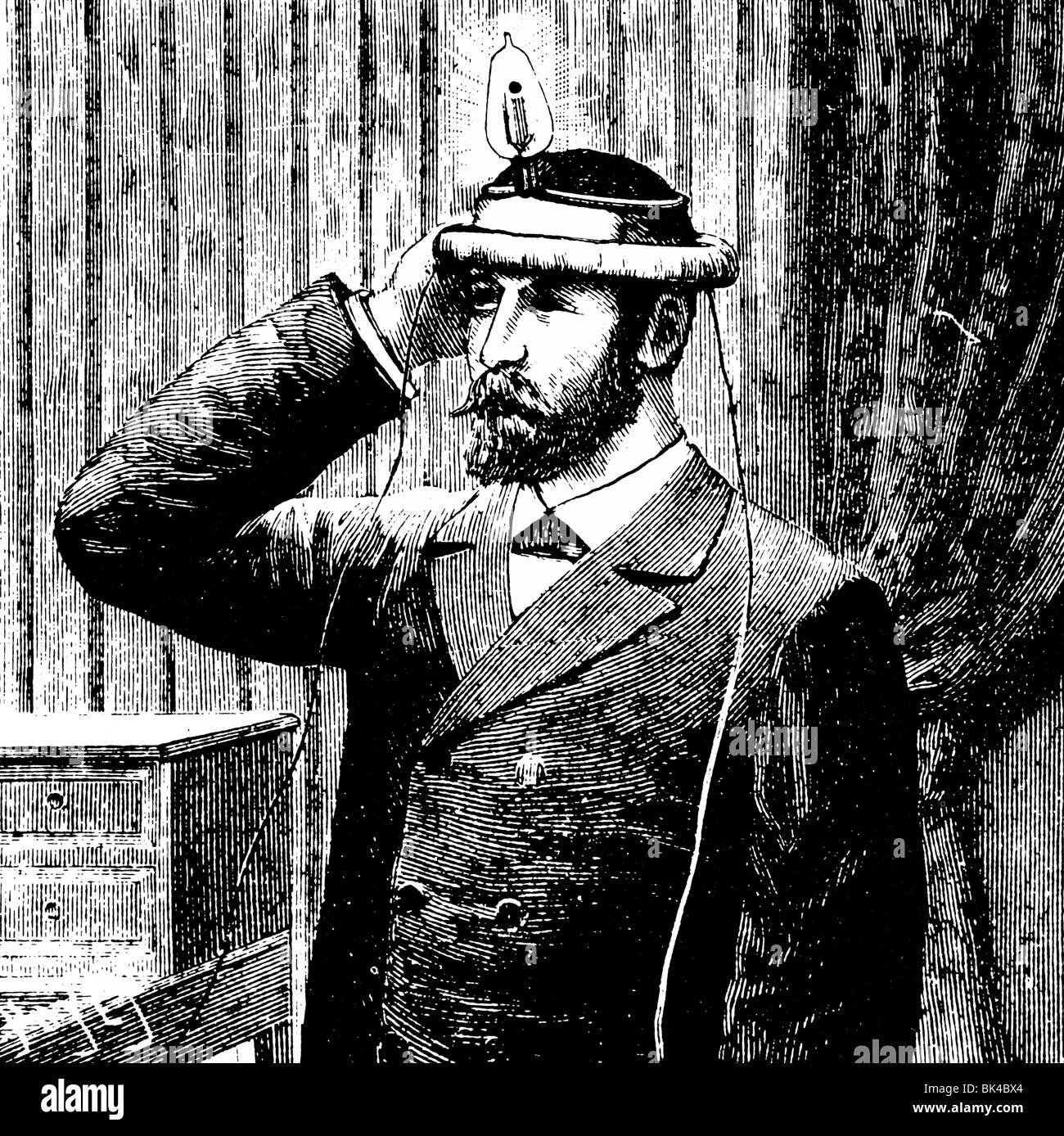 Uomo con anello e la lampada sul suo capo, 1894 Foto Stock