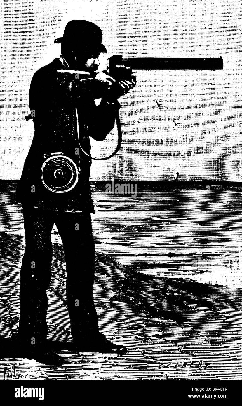 Fucile fotografico in azione, 1882 Foto Stock