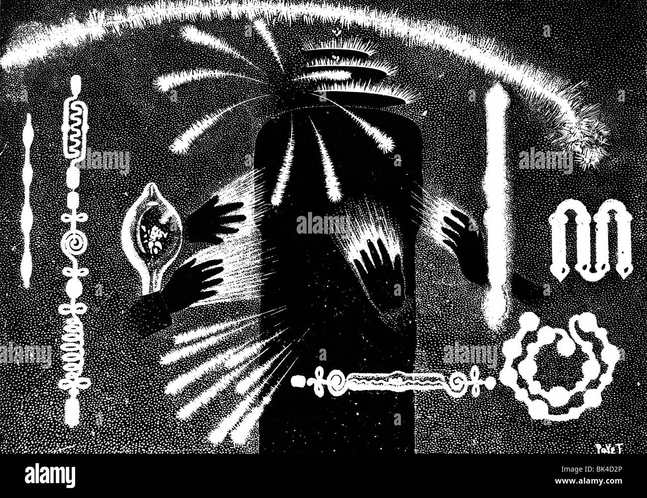 Luminosa di scariche elettriche in Geissler s tubi, 1898 Foto Stock