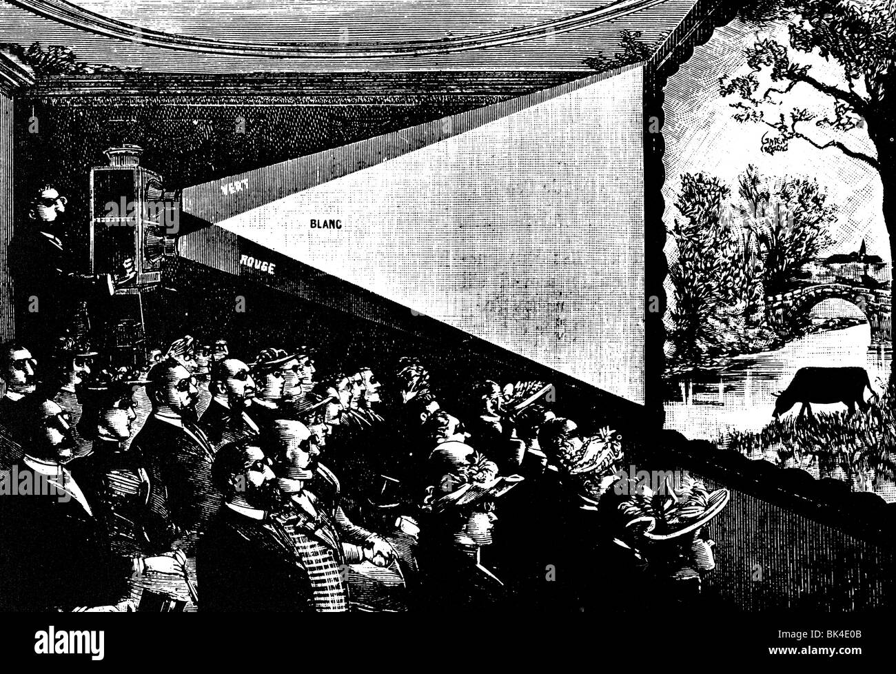 Proiezione stereoscopica, 1890 Foto Stock