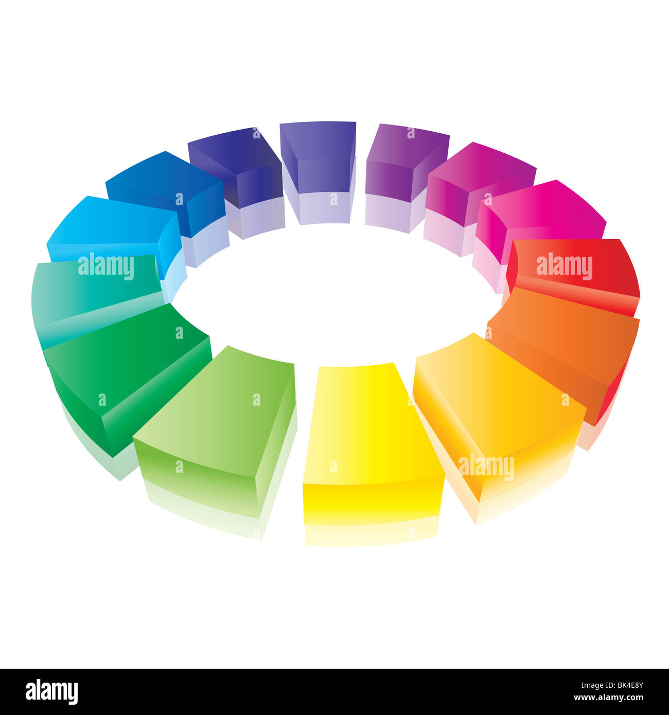 3d lucida diagrammi di business con elementi aziendali illustrazione Foto Stock