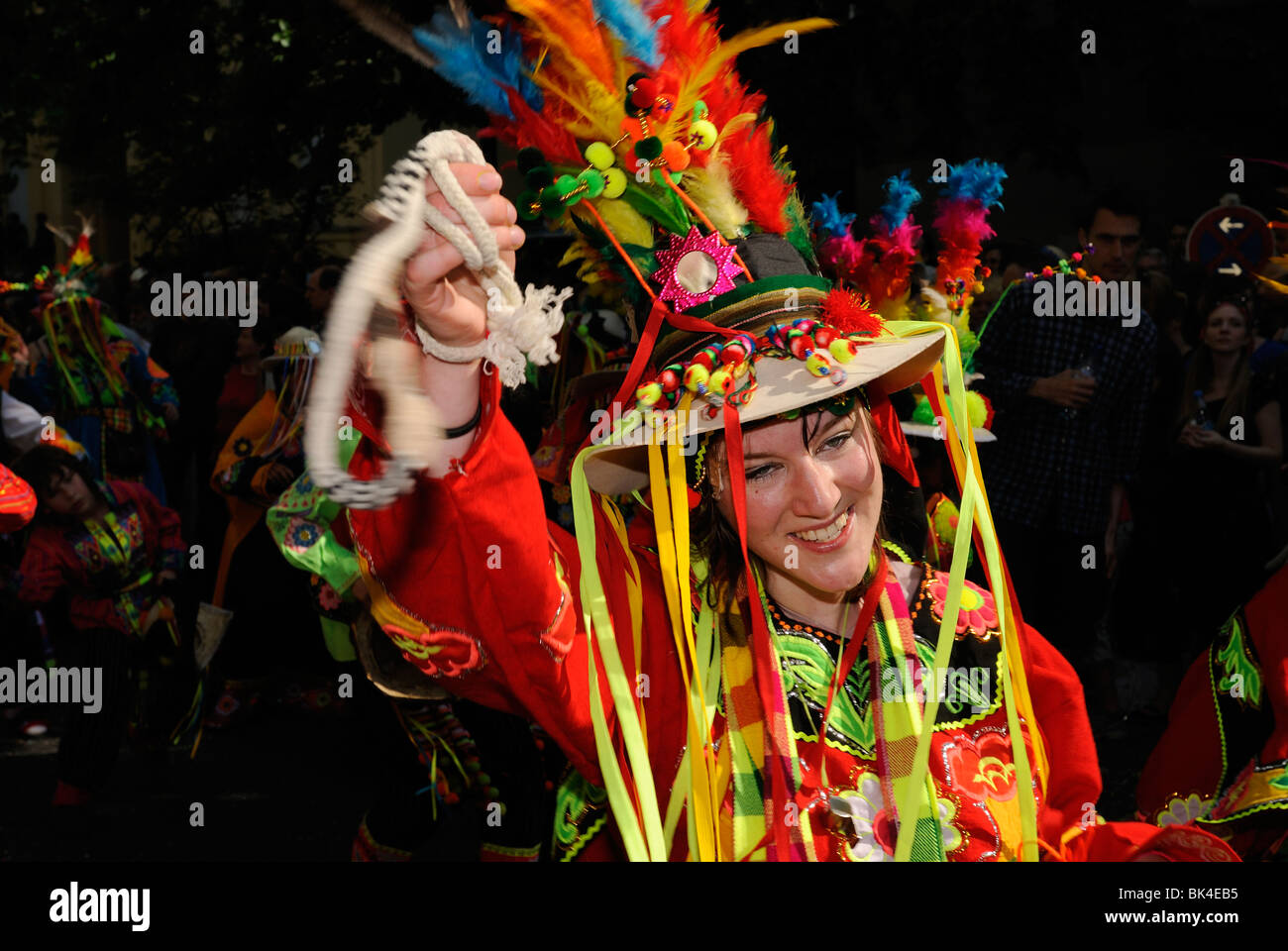 Karneval der Kulturen, il Carnevale delle culture, famoso annuale street parade a Pentecoste, quartiere Kreuzberg di Berlino, Germania, Europa Foto Stock