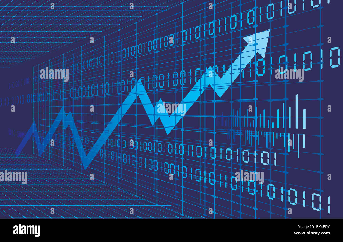 Background aziendale modello numerico blu illustrazione grafica Foto Stock