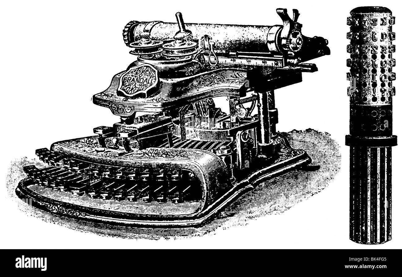 La macchina da scrivere Grandall, 1891 Foto Stock