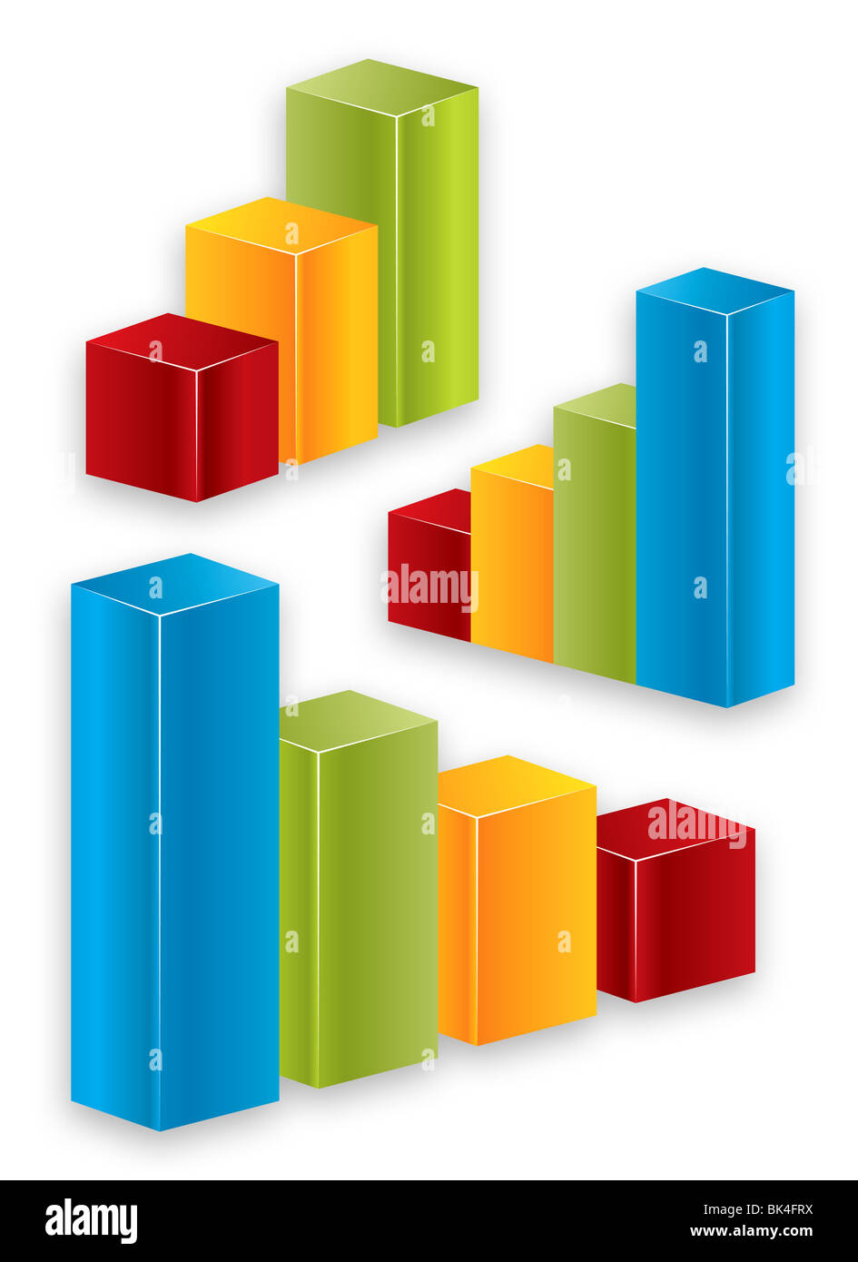 3d lucida diagrammi di business con elementi di business Foto Stock