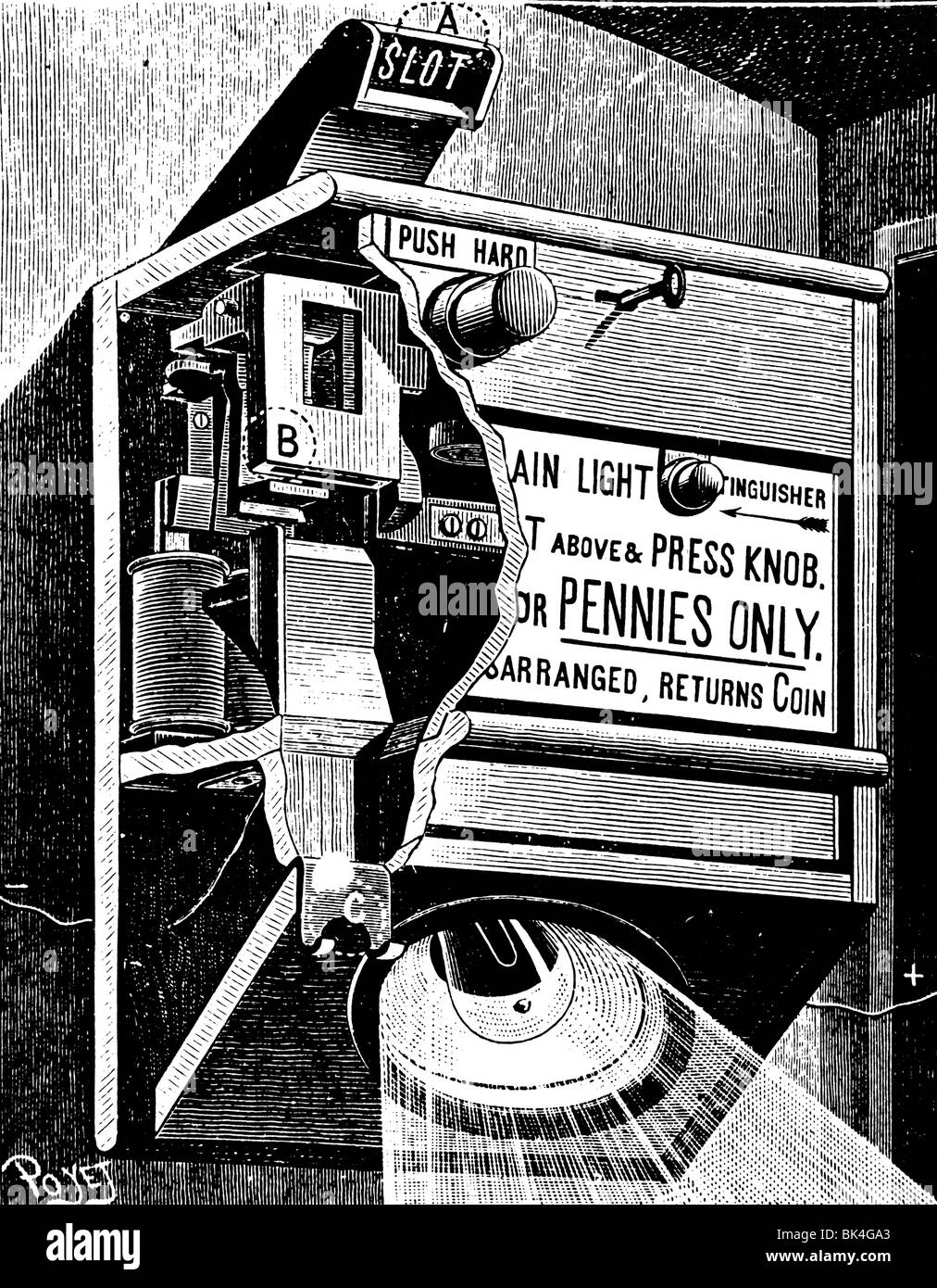 Luce elettrica per un penny, 1890 Foto Stock