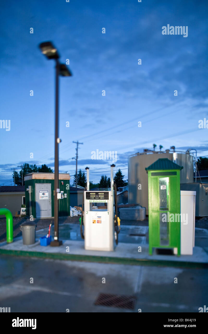 Bio Diesel pompe di carburante in una stazione di benzina nella valle di Turner Alberta Foto Stock