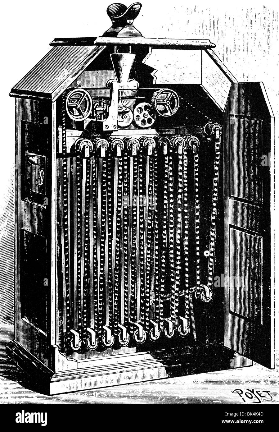Vista interna di Edison Kinetoscope s, 1895 Foto Stock
