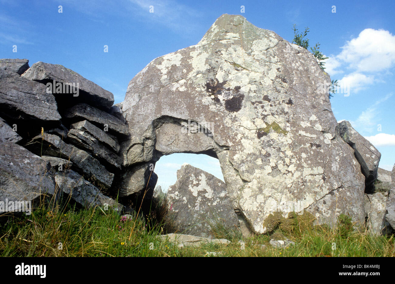 Tomba megalitica, preistorici sepoltura camera, Principe Connell la sua tomba, nella Contea di Leitrim, Irlanda Eire irlandese camere di tombe tombe Foto Stock
