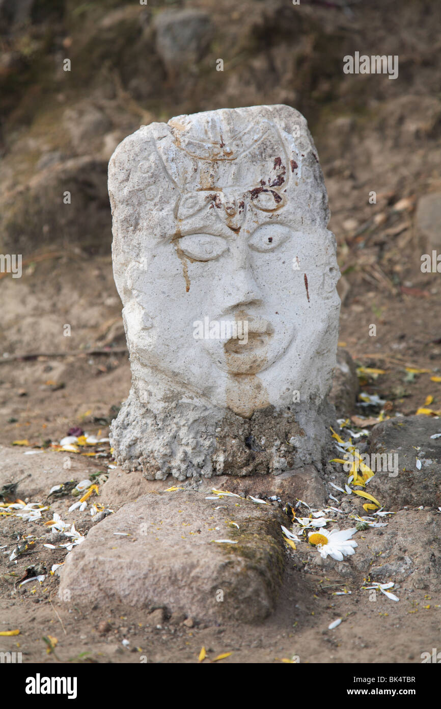 Precolombiana, Maya sito archeologico di Iximche, Highlands, Guatemala, America Centrale Foto Stock