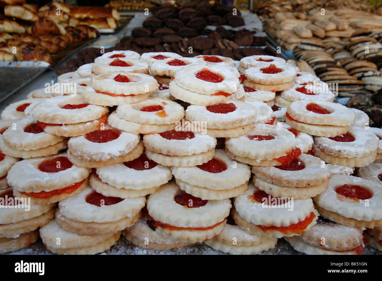 Il Ramadan torte e pasticcini, Gerusalemme, Israele, Medio Oriente Foto Stock