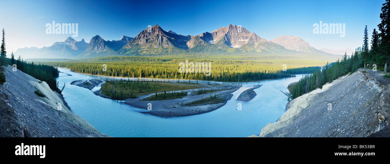 Athabasca Valley da capra Lookout, Jasper National Park, Alberta, Canada Foto Stock