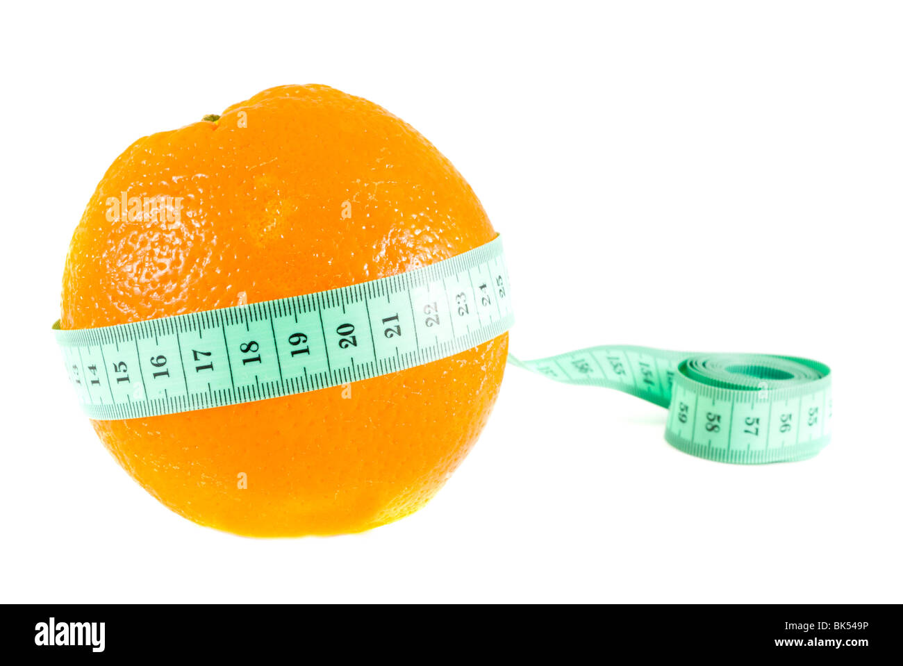 Arancione con nastro di misurazione Foto Stock