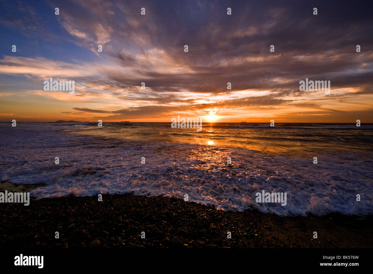 Tramonto a Imperial Beach, San Diego Foto Stock