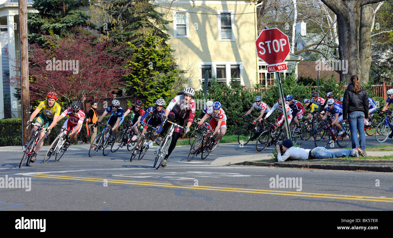 La collegiata bike race, New Haven, CT. Foto Stock