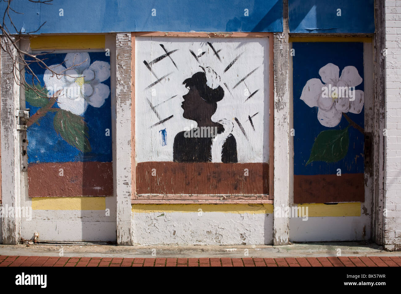 Billie Holiday Art brut murale su Farish Street blues trail, Jackson, in Mississippi Foto Stock