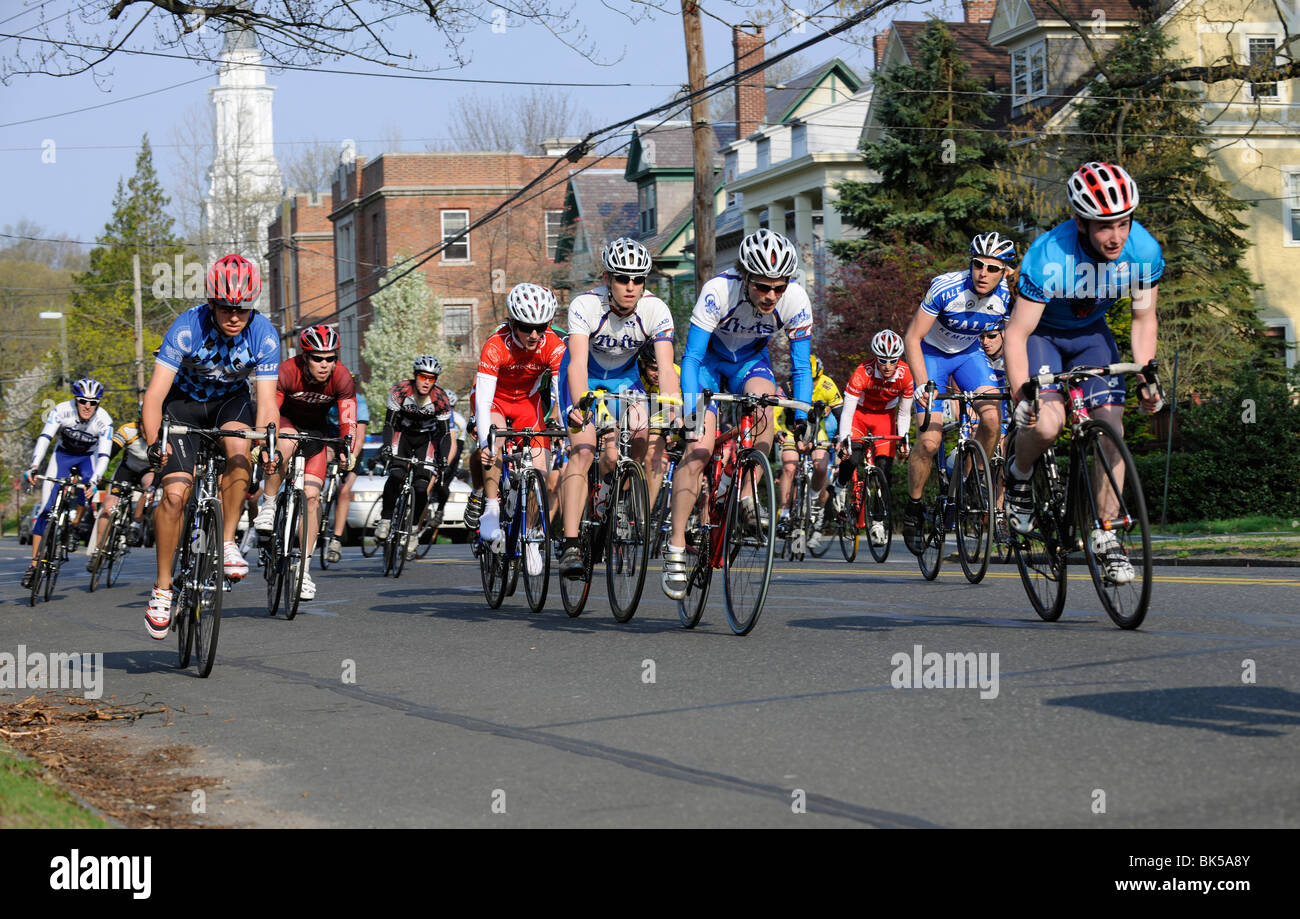 La collegiata bike race, New Haven, CT. Foto Stock