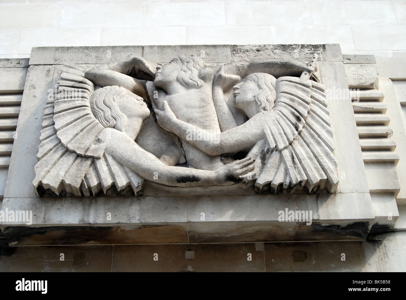 BBC Broadcasting House Art Deco Eric Gill Foto Stock