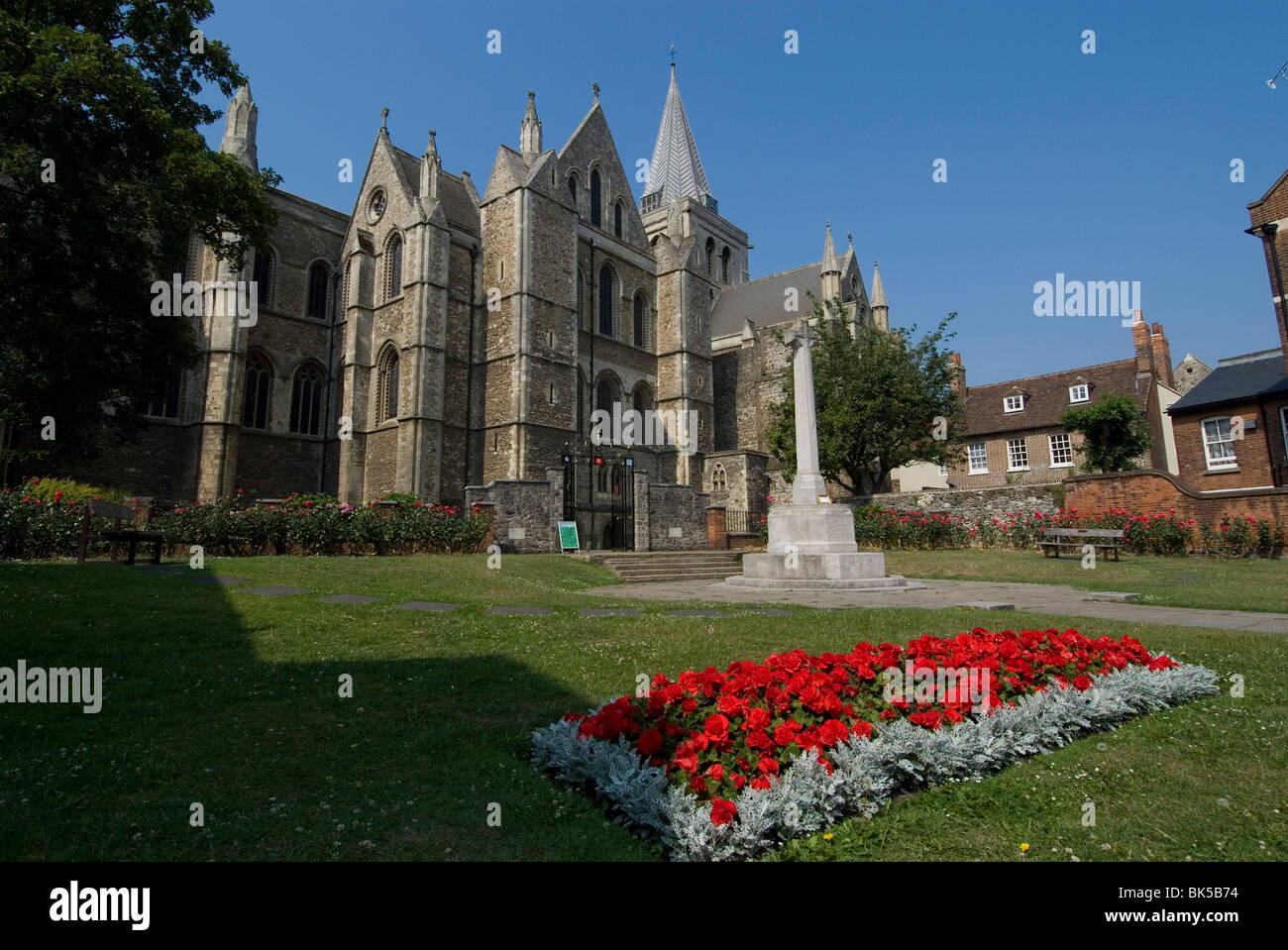 Rochester Cathedral e Rochester, Kent, England, Regno Unito, Europa Foto Stock