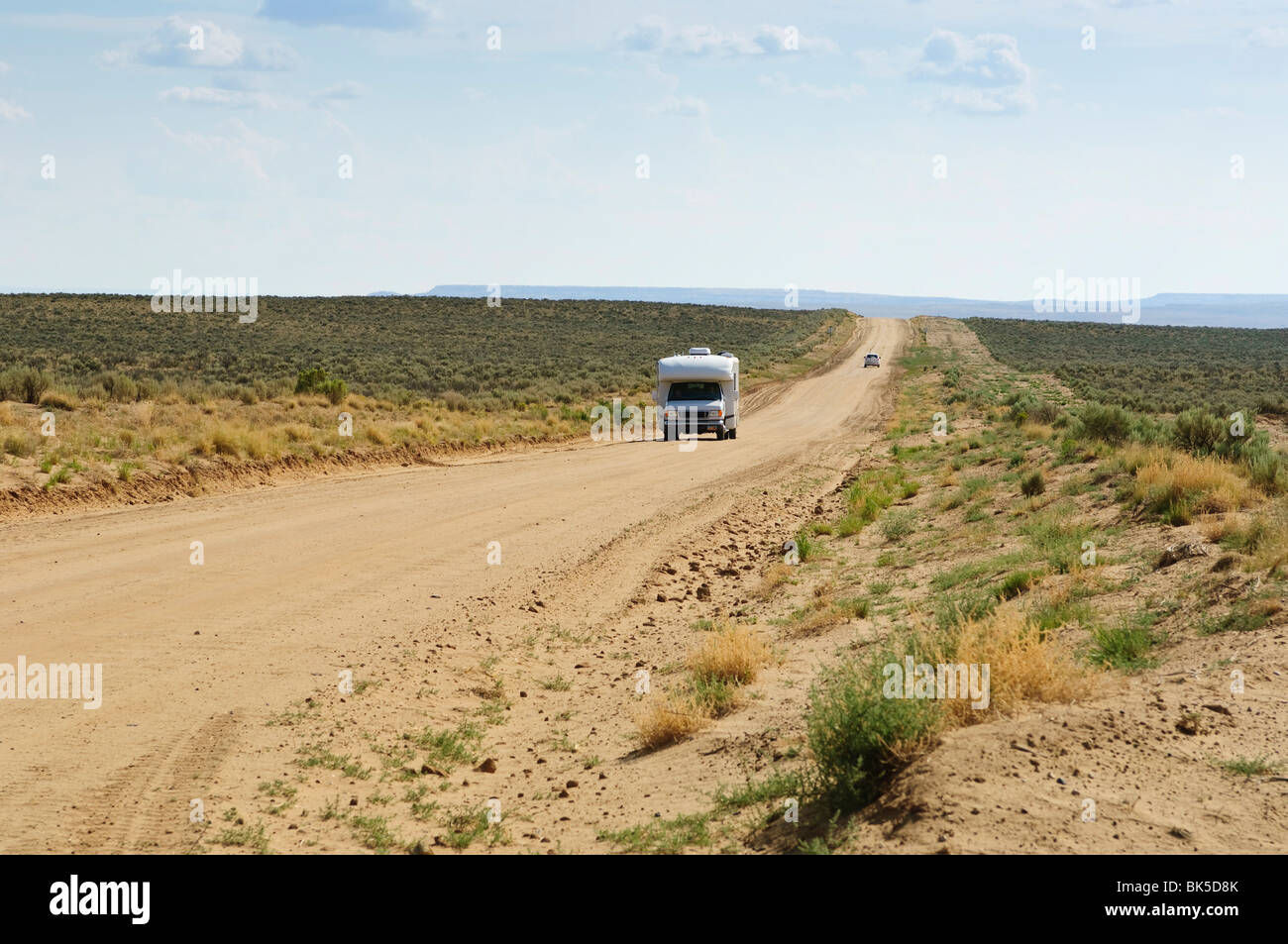 RV nella cultura Chaco Parco nazionale storico scenario, Nuovo Messico, Stati Uniti d'America, America del Nord Foto Stock