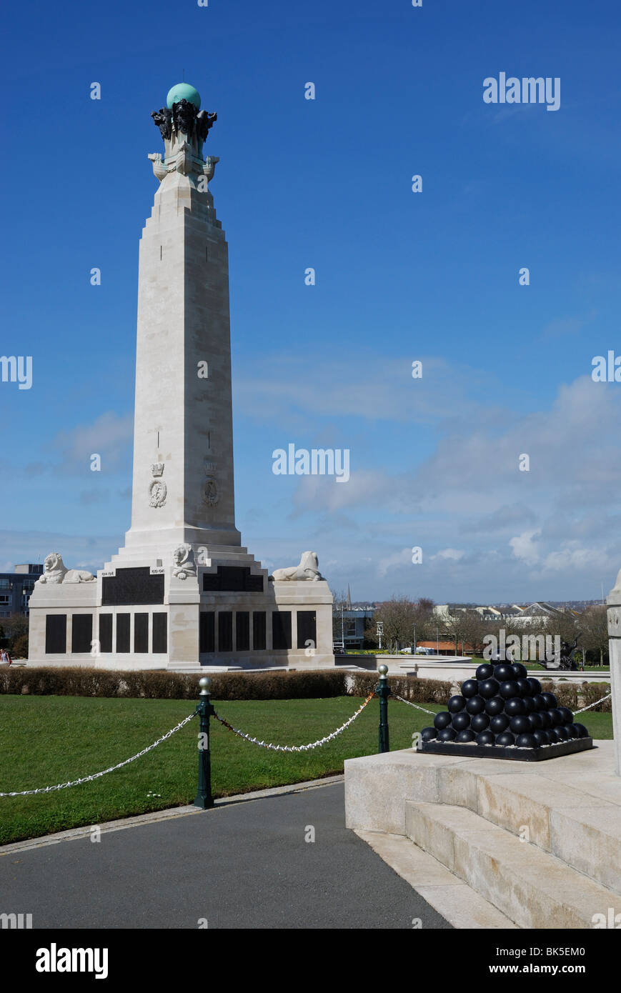 La Guerra Navale Memorial a Plymouth Hoe, Devon, Inghilterra. Foto Stock
