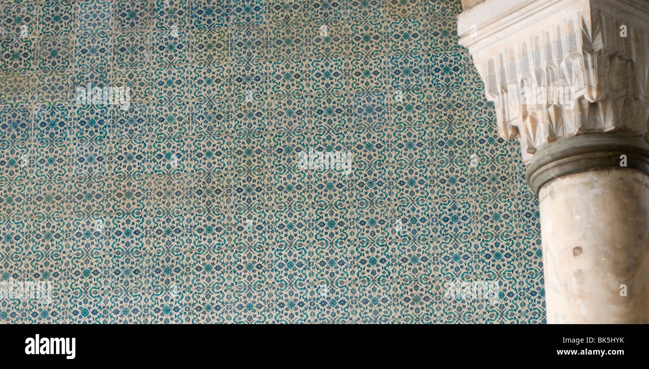 Iznik piastrelle sulle pareti di un palazzo Topkapi Palace, Istanbul, Turchia Foto Stock