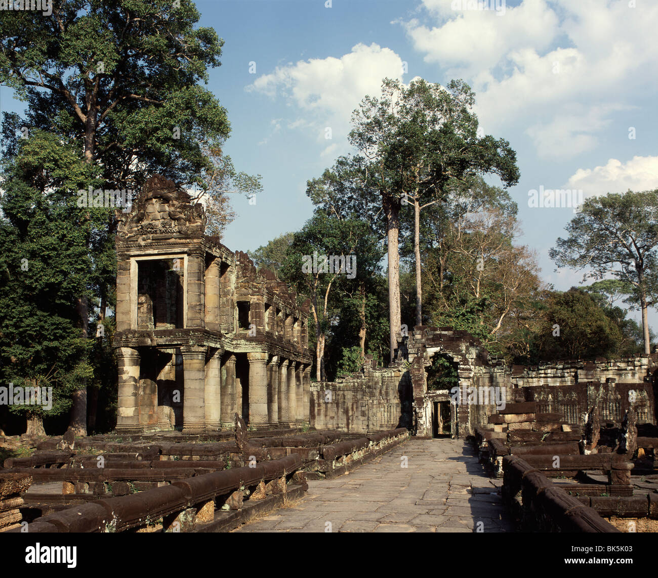 Preah Khan, risalenti alla fine del XII secolo, Angkor, Sito Patrimonio Mondiale dell'UNESCO, Cambogia, Indocina, Asia sud-orientale, Asia Foto Stock