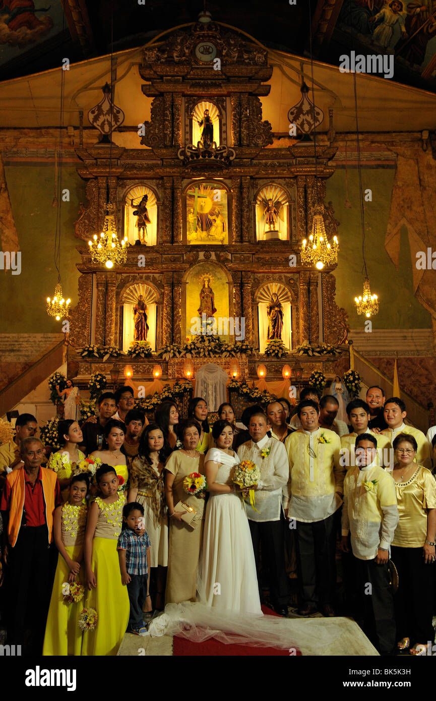 Matrimonio Chiesa Baclayon, Bohor, Filippine, Sud-est asiatico, in Asia Foto Stock