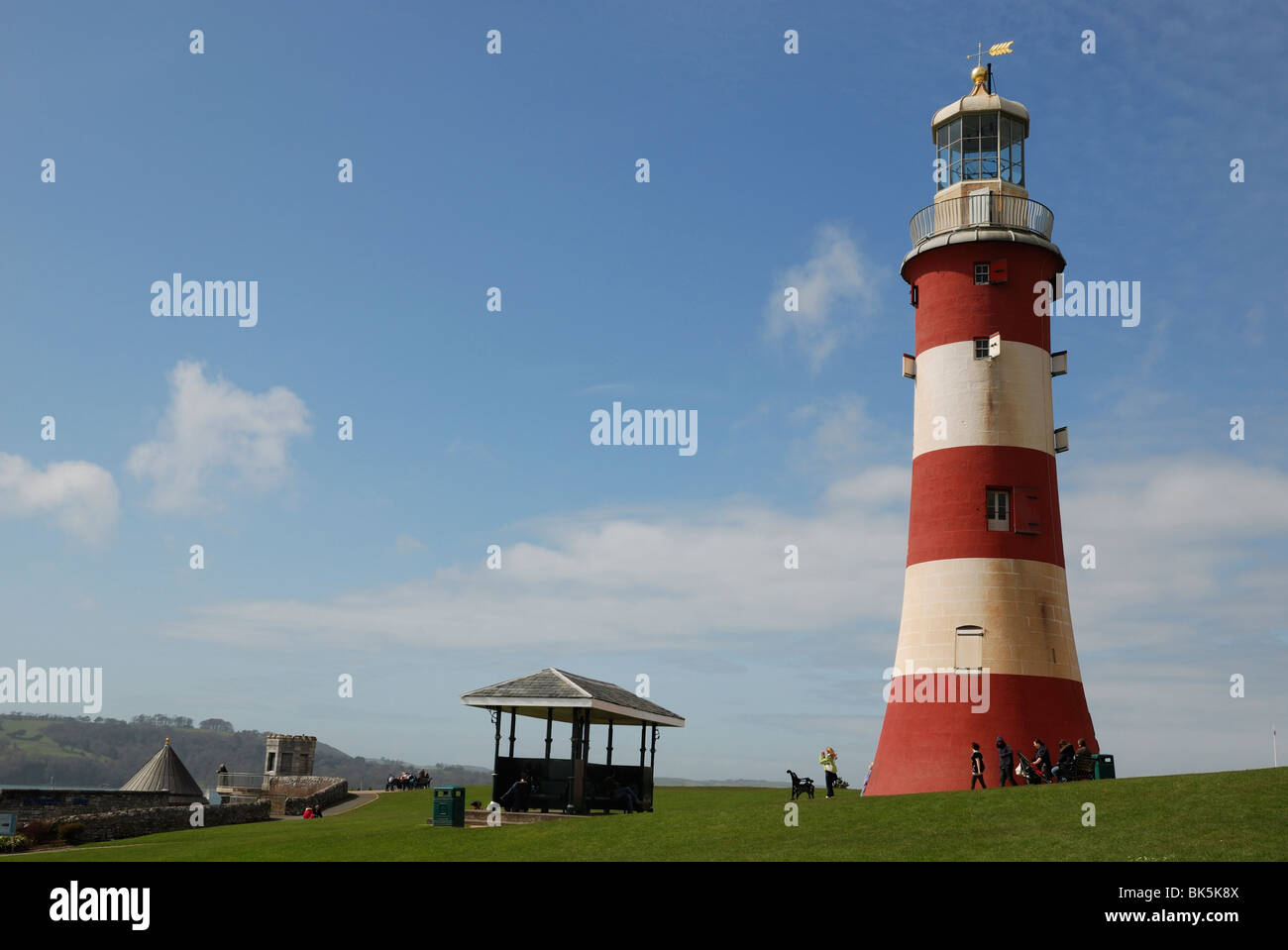 Smeaton's Tower a Plymouth Hoe, Devon, Inghilterra. Foto Stock