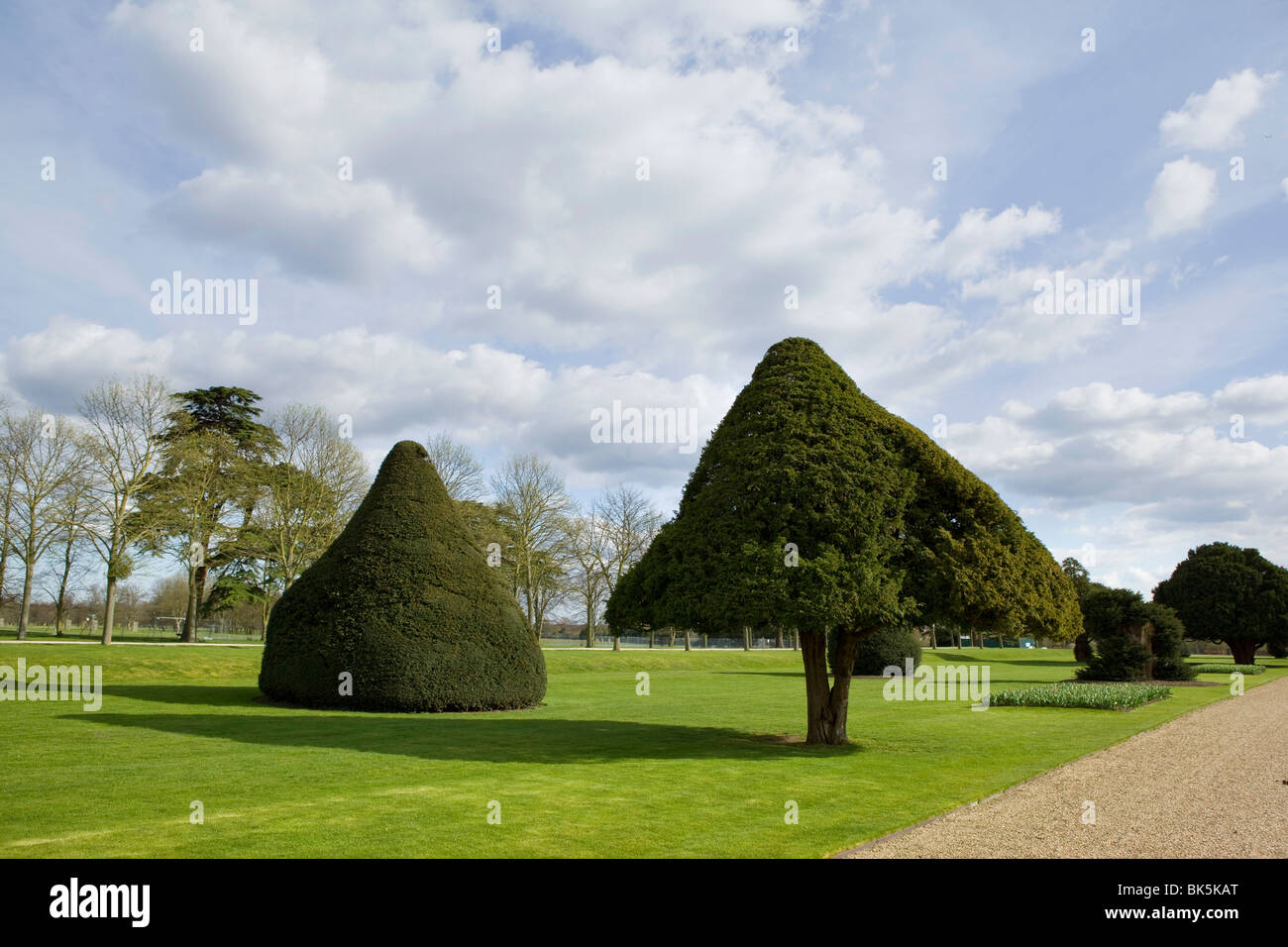 I giardini formali di Hampton Court Palace, Surrey, Inghilterra. Foto Stock