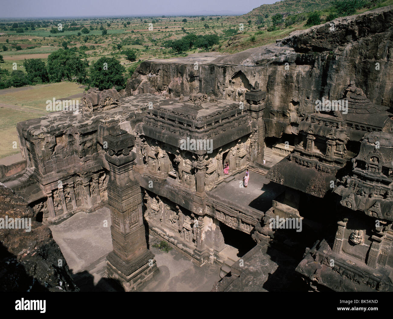Il Tempio Kailasanatha, risalente all'VIII secolo, a Ellora, Sito Patrimonio Mondiale dell'UNESCO, Maharashtra, India, Asia Foto Stock