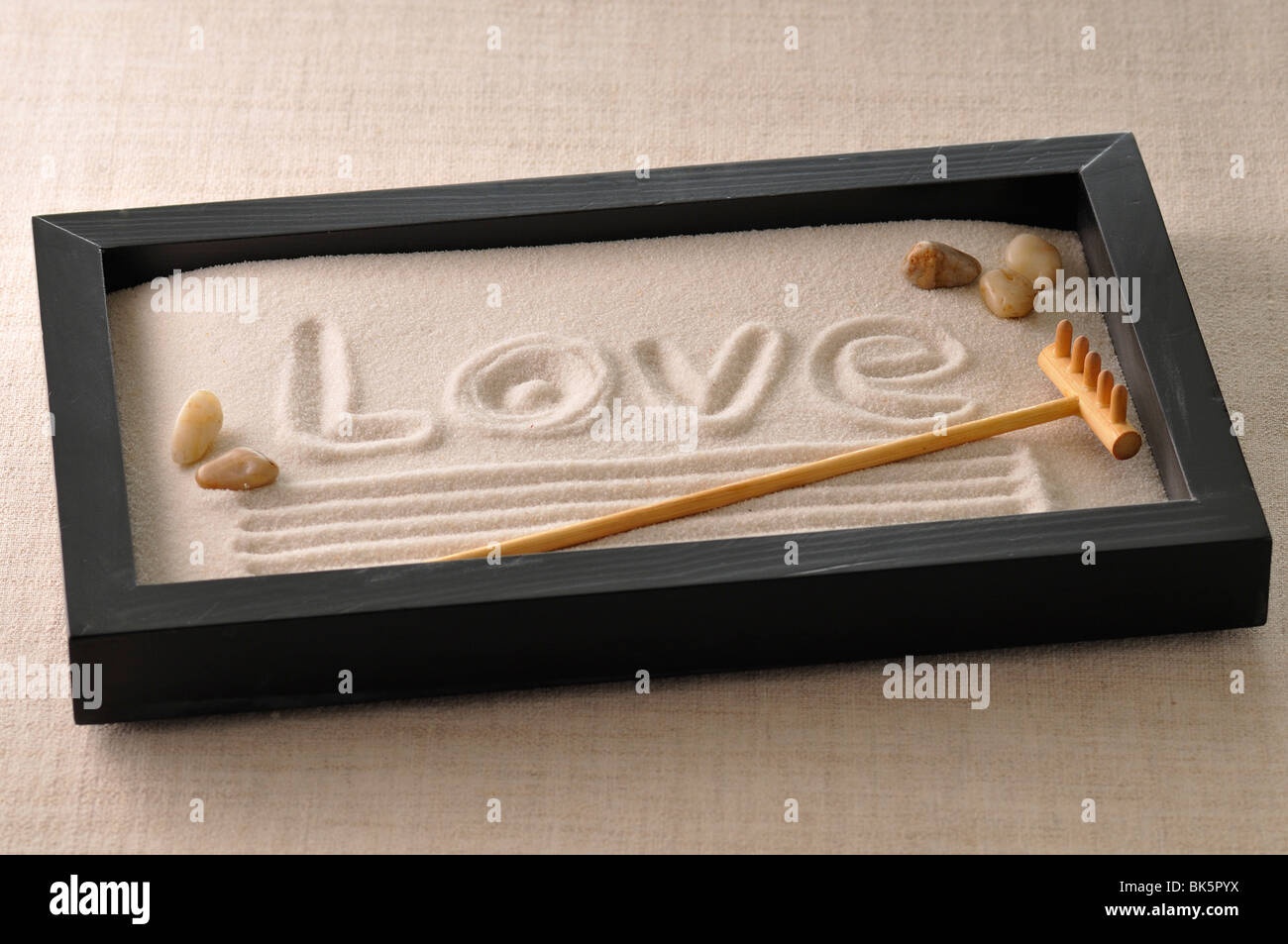 Miniatura Giardino Zen Foto Stock