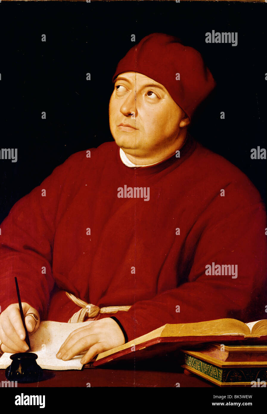 Conte Tommaso Inghirami di Raffaello Santi, 1483-1520, Italia, Firenze, Palazzo Pitti, la Galleria Palatina Foto Stock