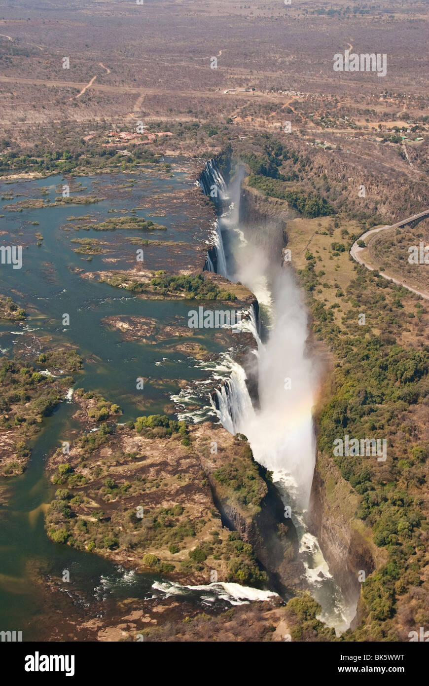 Vista aerea di Victoria Falls Livingstone, Zambia Foto Stock