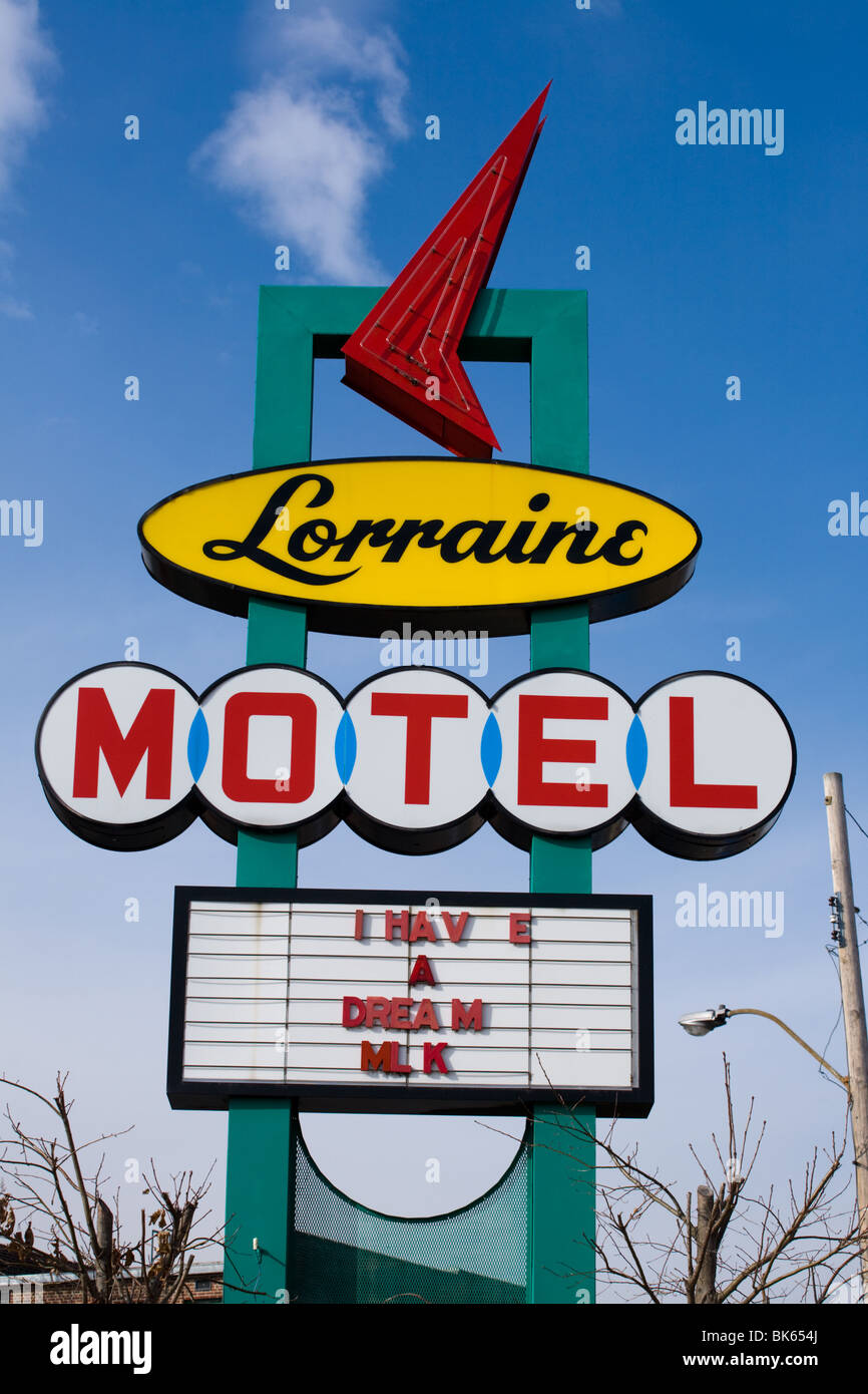 Lorraine Motel dove il re è stato assassinato è ora National Civil Rights Museum, Memphis, Tennessee Foto Stock