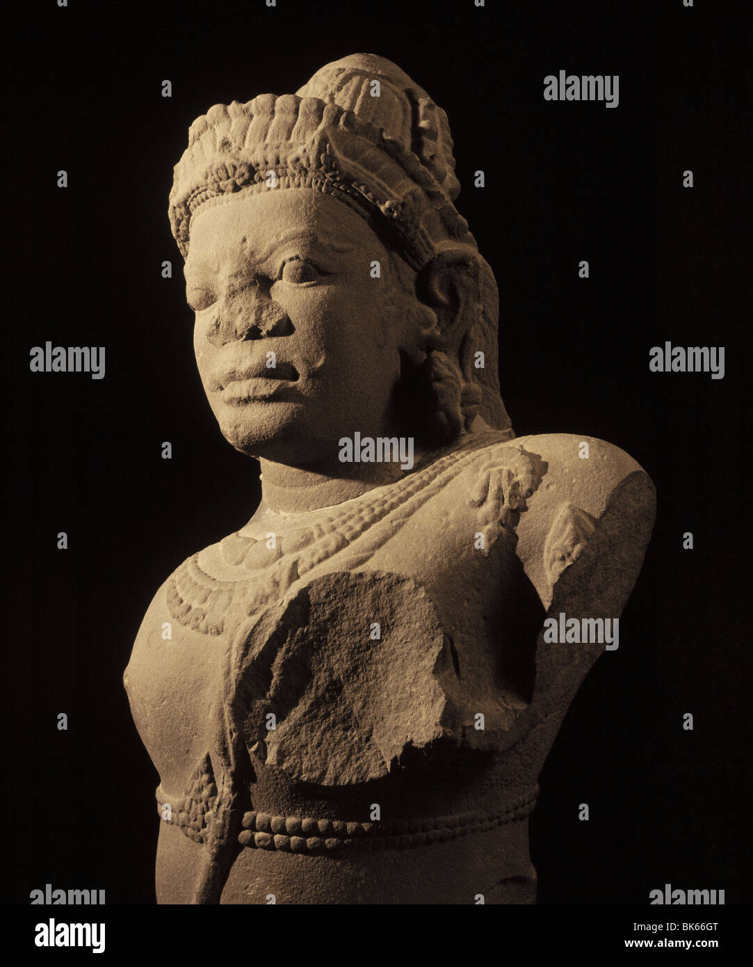 Dvarapala, Thra stile Kieu Cham arte dal decimo secolo, Da Nang Museum, Vietnam, Indocina, Asia sud-orientale, Asia Foto Stock