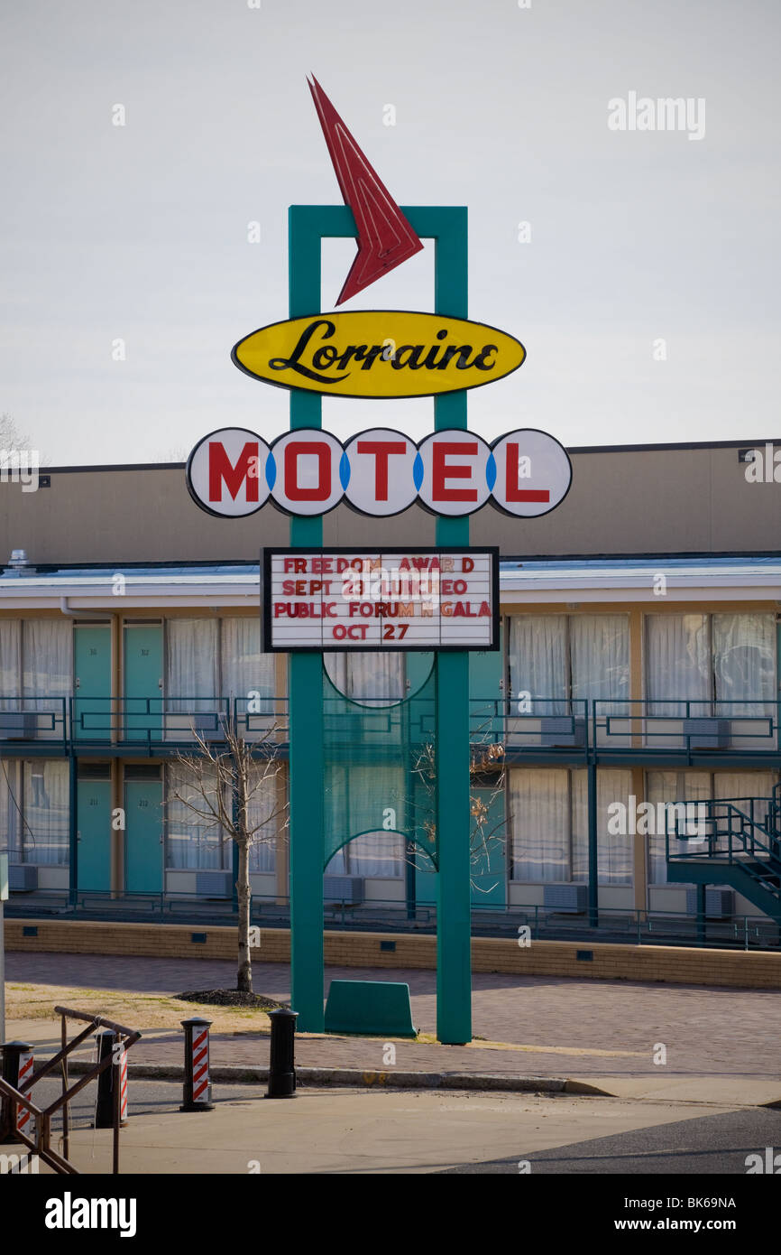 Lorraine Motel dove il re è stato assassinato è ora National Civil Rights Museum, Memphis, Tennessee Foto Stock