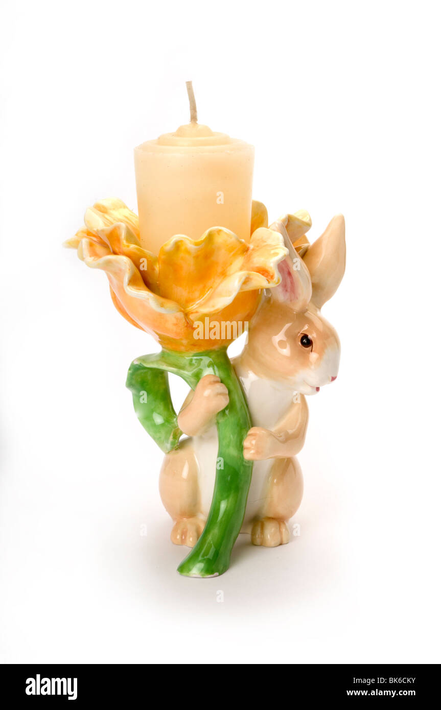 Coniglietto di pasqua candela Foto Stock