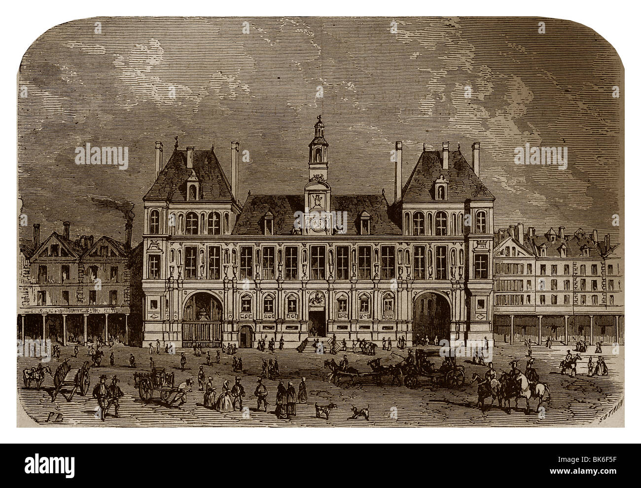 Hôtel de ville di Parigi durante il regno di Enrico IV di Francia. Foto Stock