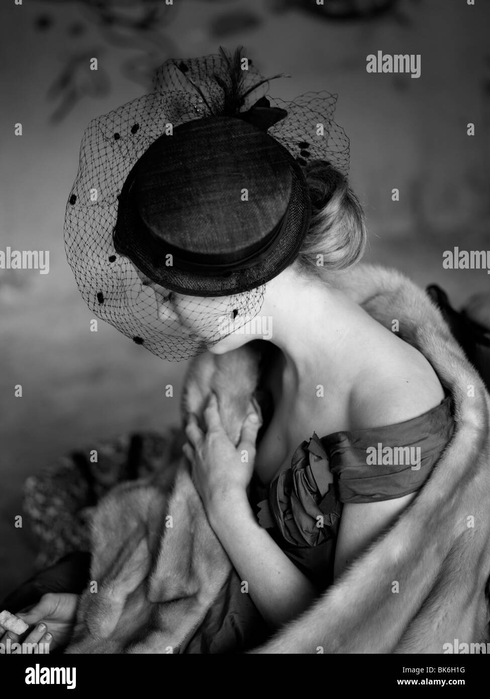 Bianco e nero ritratto di donna Foto stock - Alamy