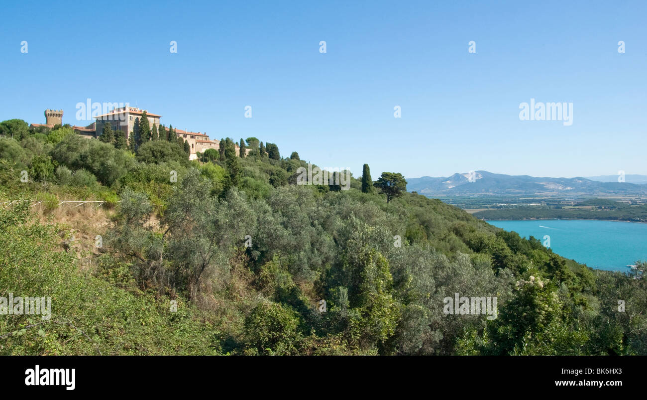 Populonia alta collina Etrusca Toscana città Foto Stock