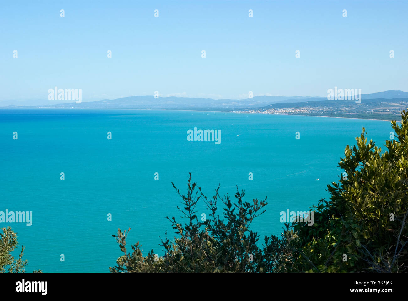 Vista del Mar Ligure da Populonia Alta Foto Stock