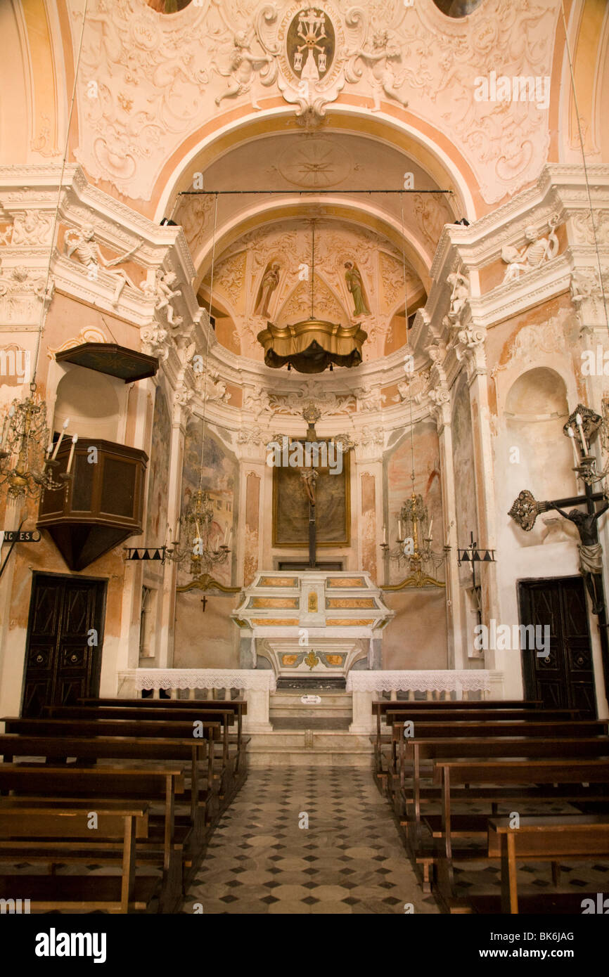L' oratorio della Confraternita dei Neri (uomini neri) in Monterosso al Mar, Liguria, Foto Stock